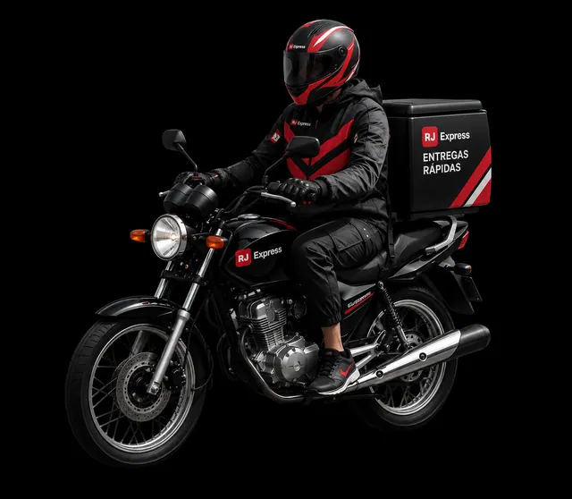 Moto de entrega da RJ Express no Rio de Janeiro